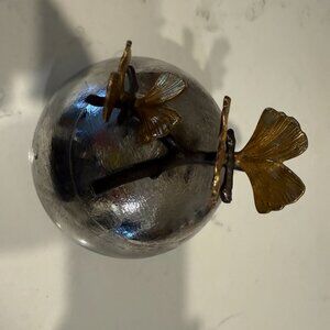 MICAHAEL ARAM LIMITED EDITION GOLD ORCHID  BUTTERFLY GINKGO KEEPSAKE BOX